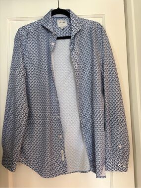 C-LAB N.Y.C. Blue Patterned Button-Up Shirt